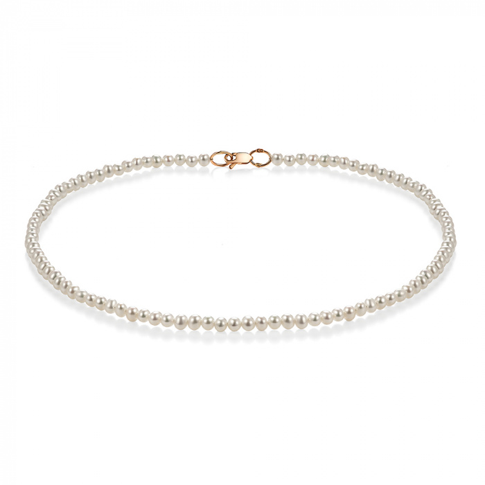 Бусы из красного золота с жемчугом