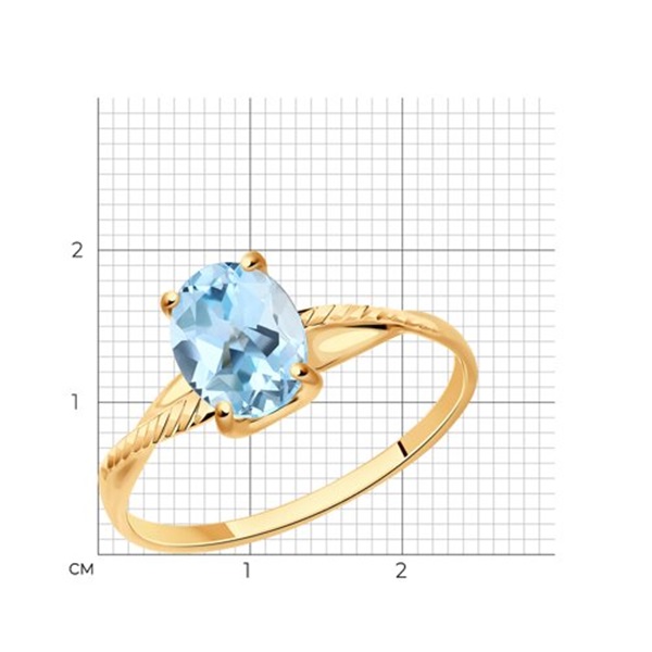 Кольцо из красного золота с топазом