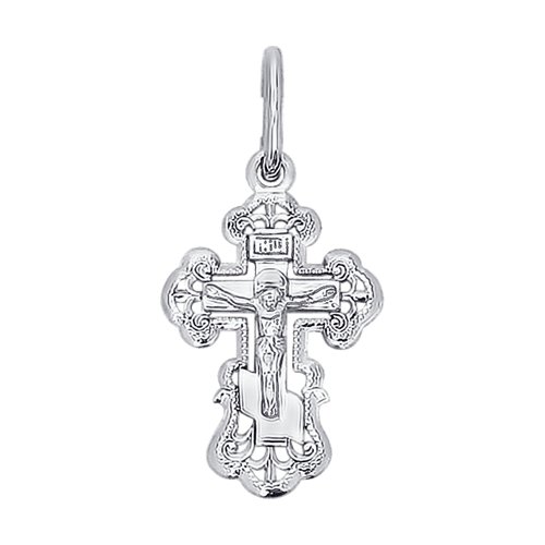 Крестик православный из белого золота