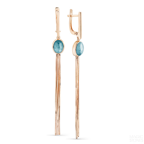 Серьги из красного золота с топазами