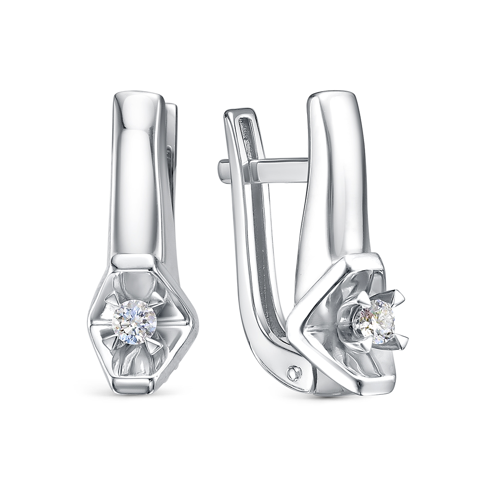 Серьги из белого золота с бриллиантами