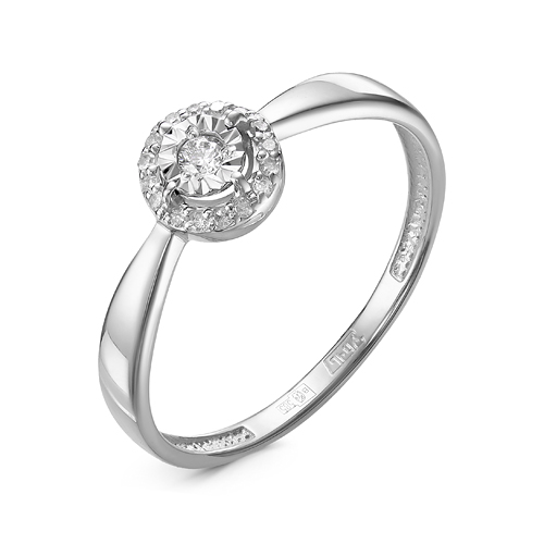 Кольцо из белого золота с бриллиантами