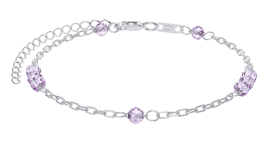 Браслет из серебра с аметистом