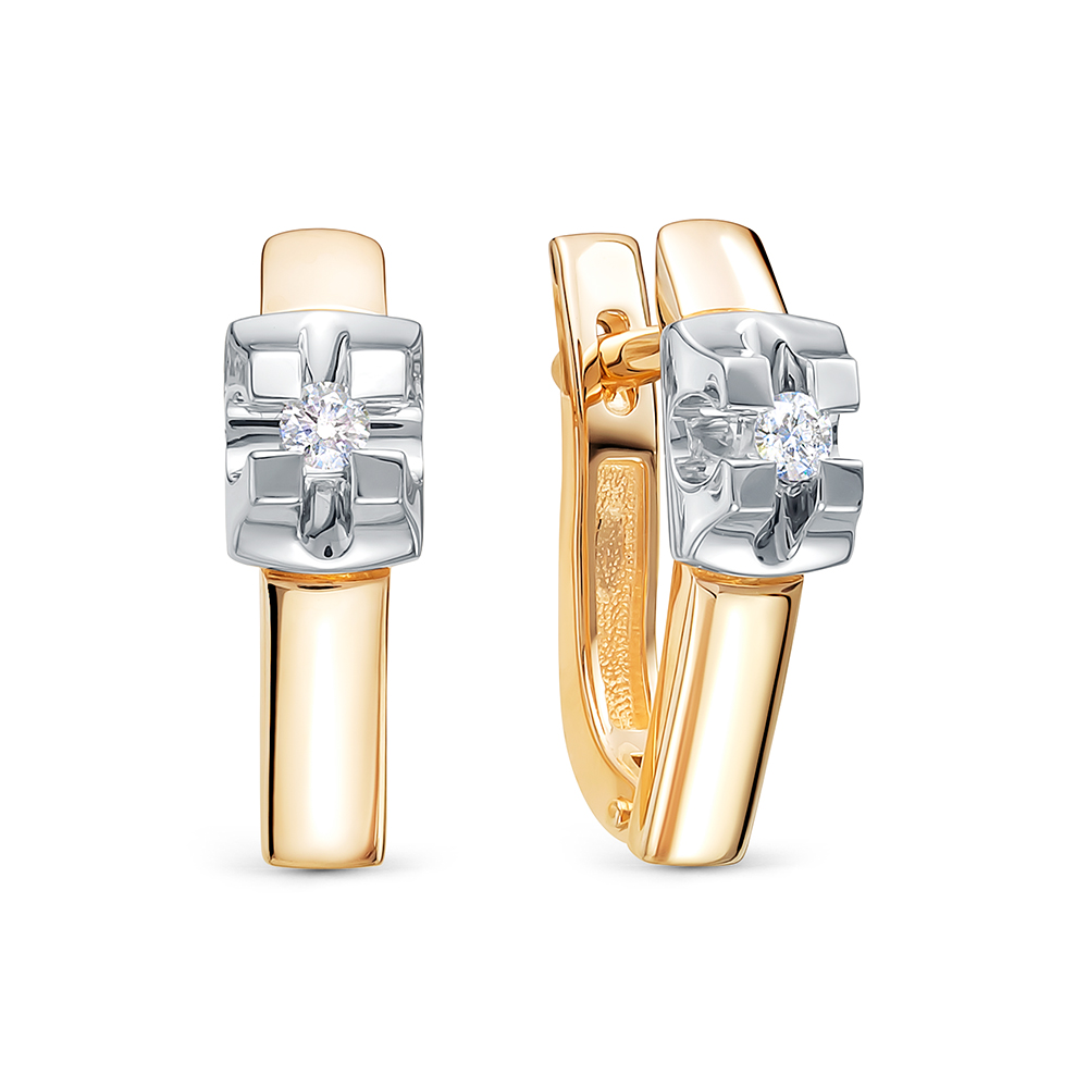 Серьги из красного золота с бриллиантами