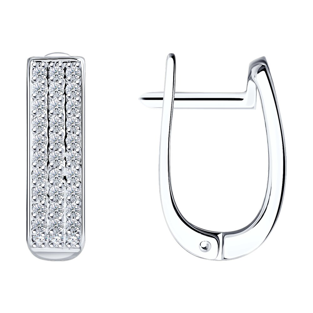 Серьги из белого золота с бриллиантами