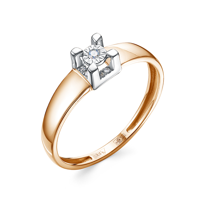 Кольцо из красного золота с бриллиантами