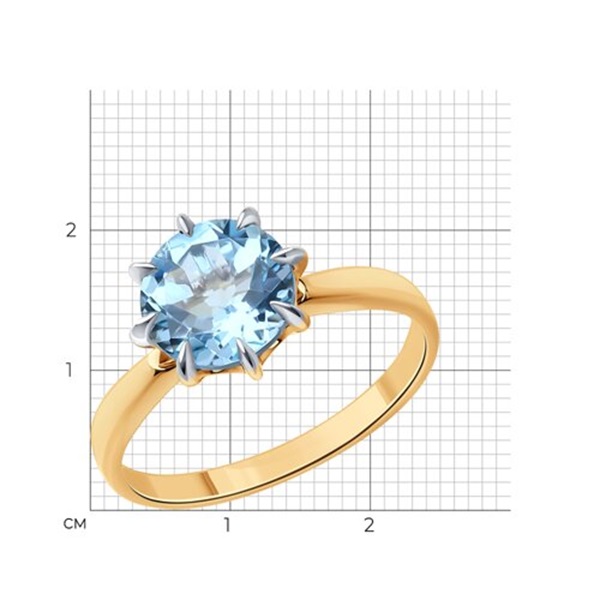 Кольцо из красного золота с топазом