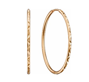 Серьги конго из красного золота