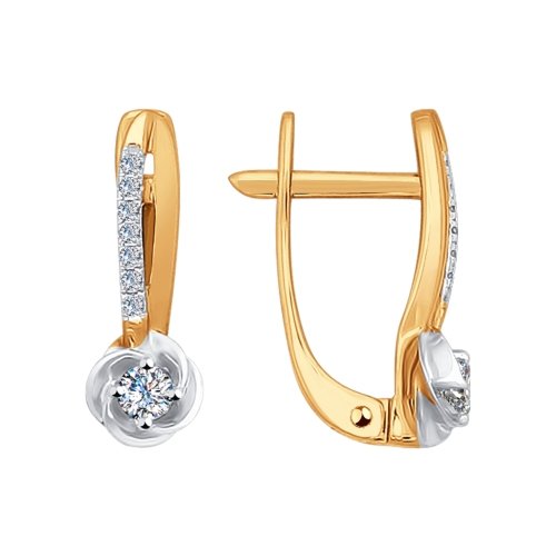 Серьги из красного золота с бриллиантами