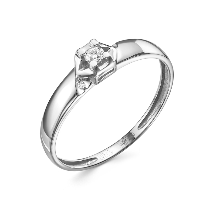 Кольцо из белого золота с бриллиантами