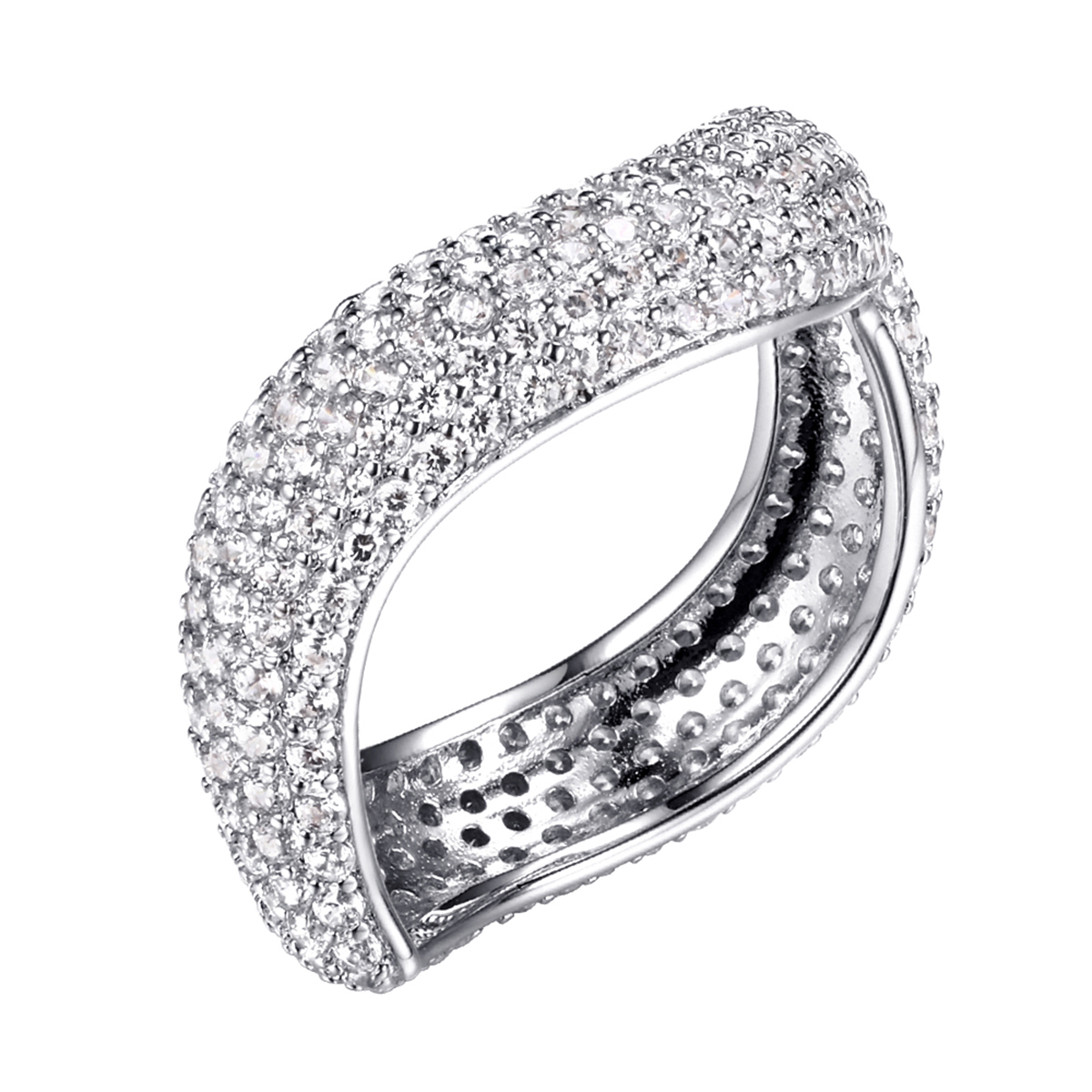 Кольцо из серебра с фианитами