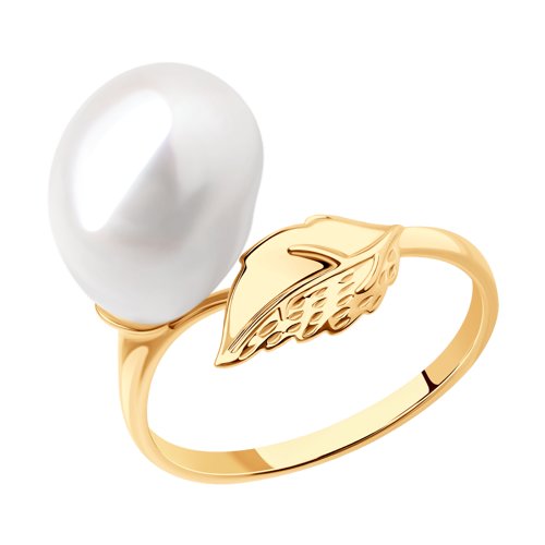 Кольцо из красного золота с жемчугом