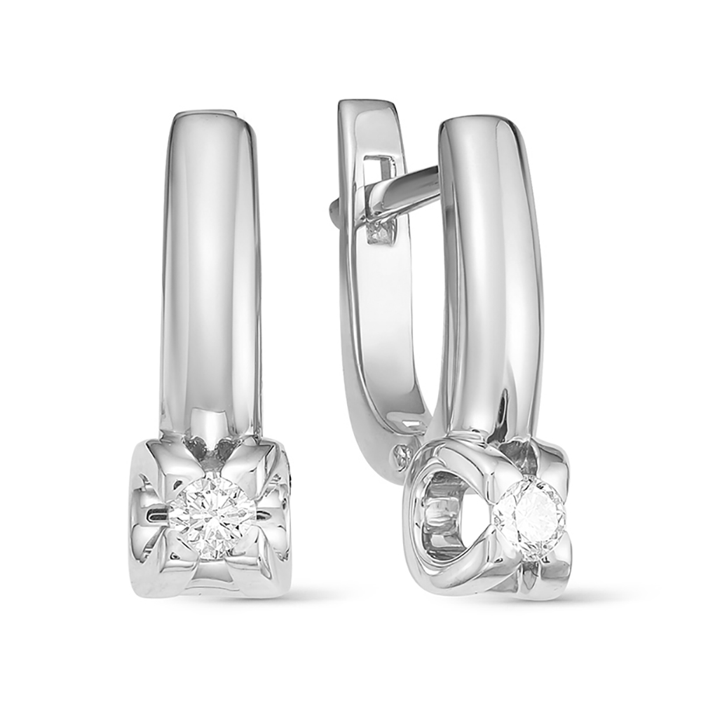 Серьги из белого золота с бриллиантами