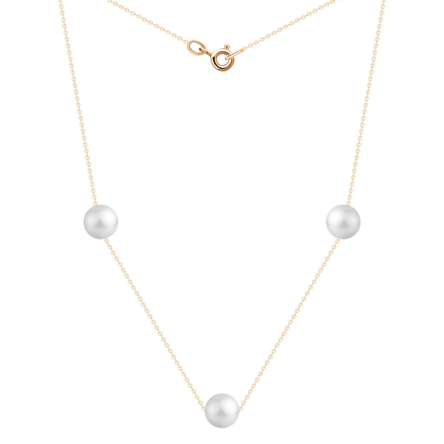 Колье из красного золота с жемчугом