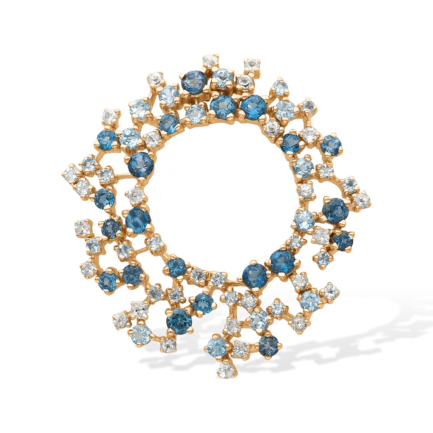 Подвеска из красного золота с миксом камней