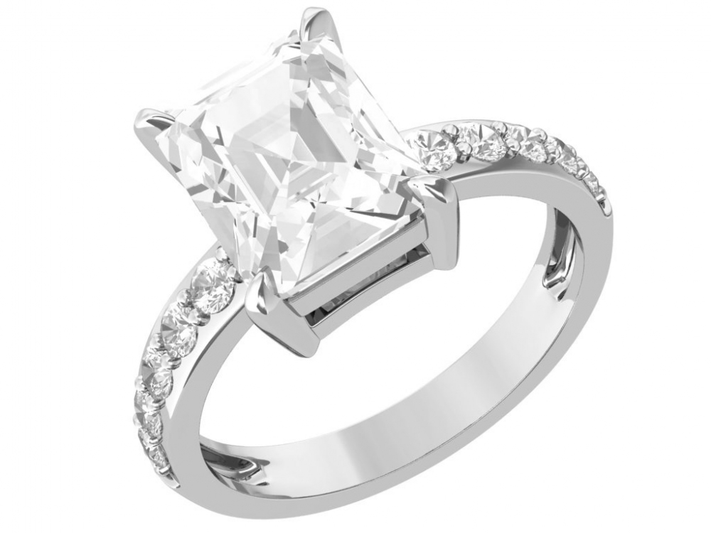 Кольцо из серебра с фианитами