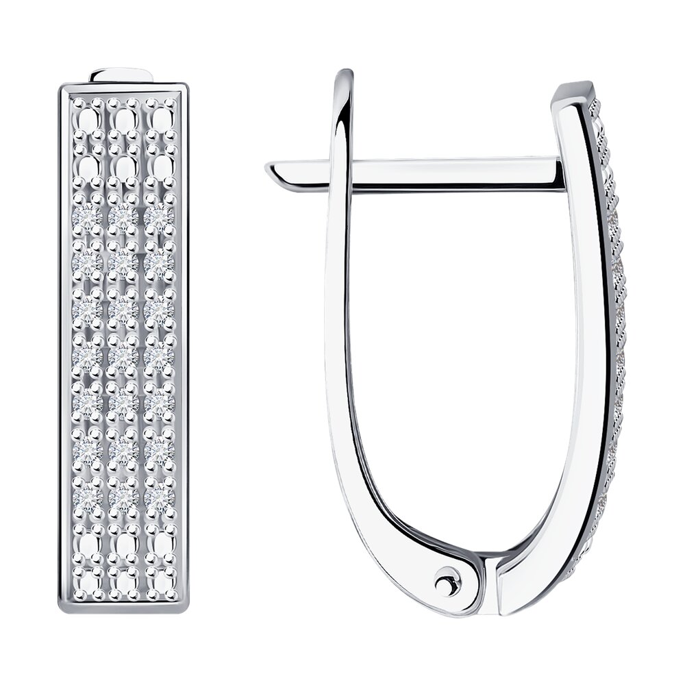 Серьги из белого золота с бриллиантами