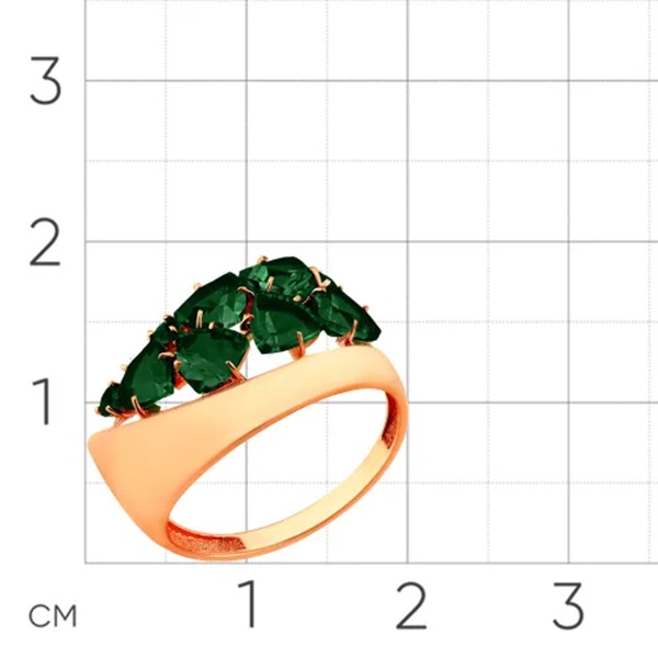 Кольцо из красного золота с турмалином