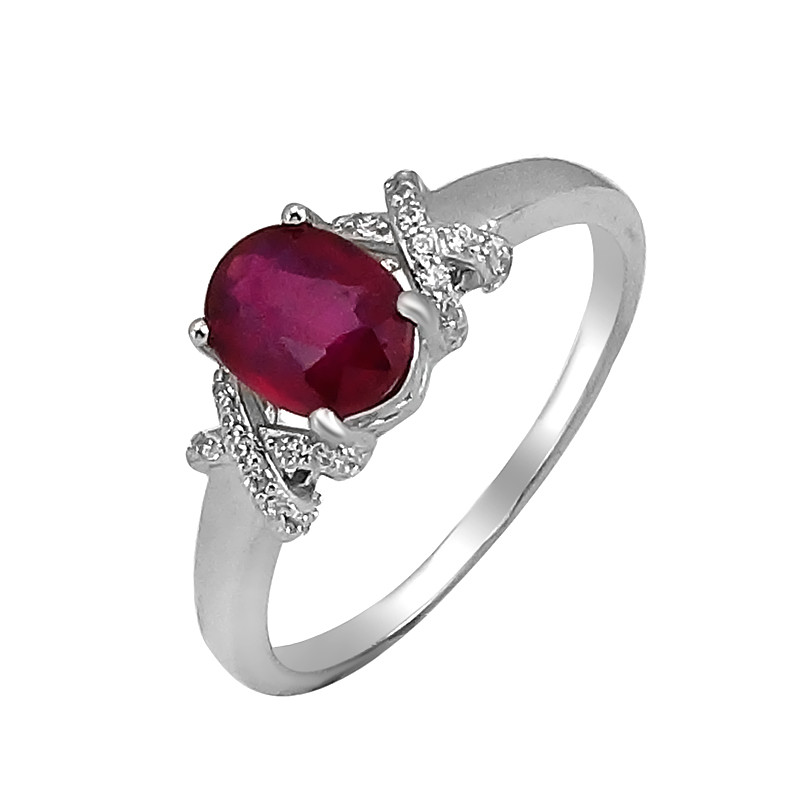 Кольцо из серебра с корундом и цирконием