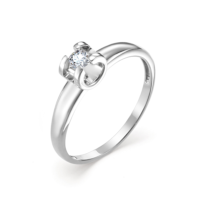 Кольцо из белого золота с бриллиантом