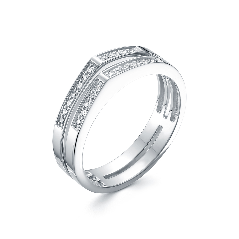 Кольцо из белого золота с бриллиантами