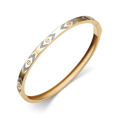 Браслет из красного золота с фианитами