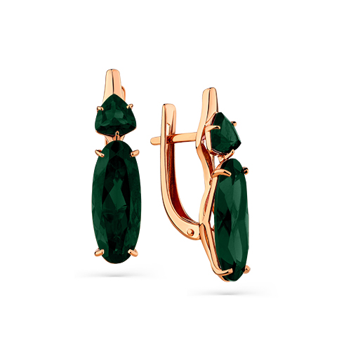 Серьги из красного золота с турмалином