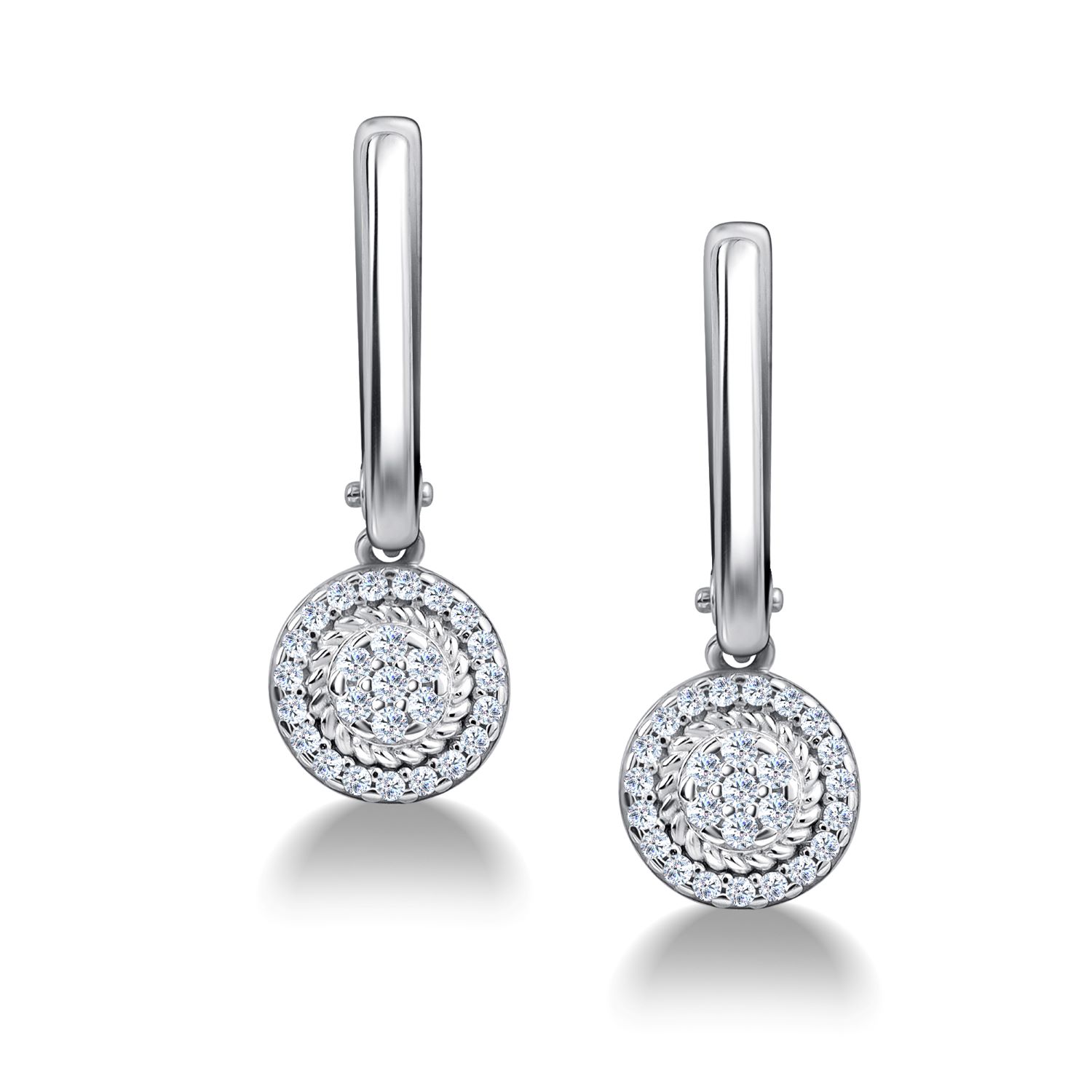 Серьги из серебра с фианитами