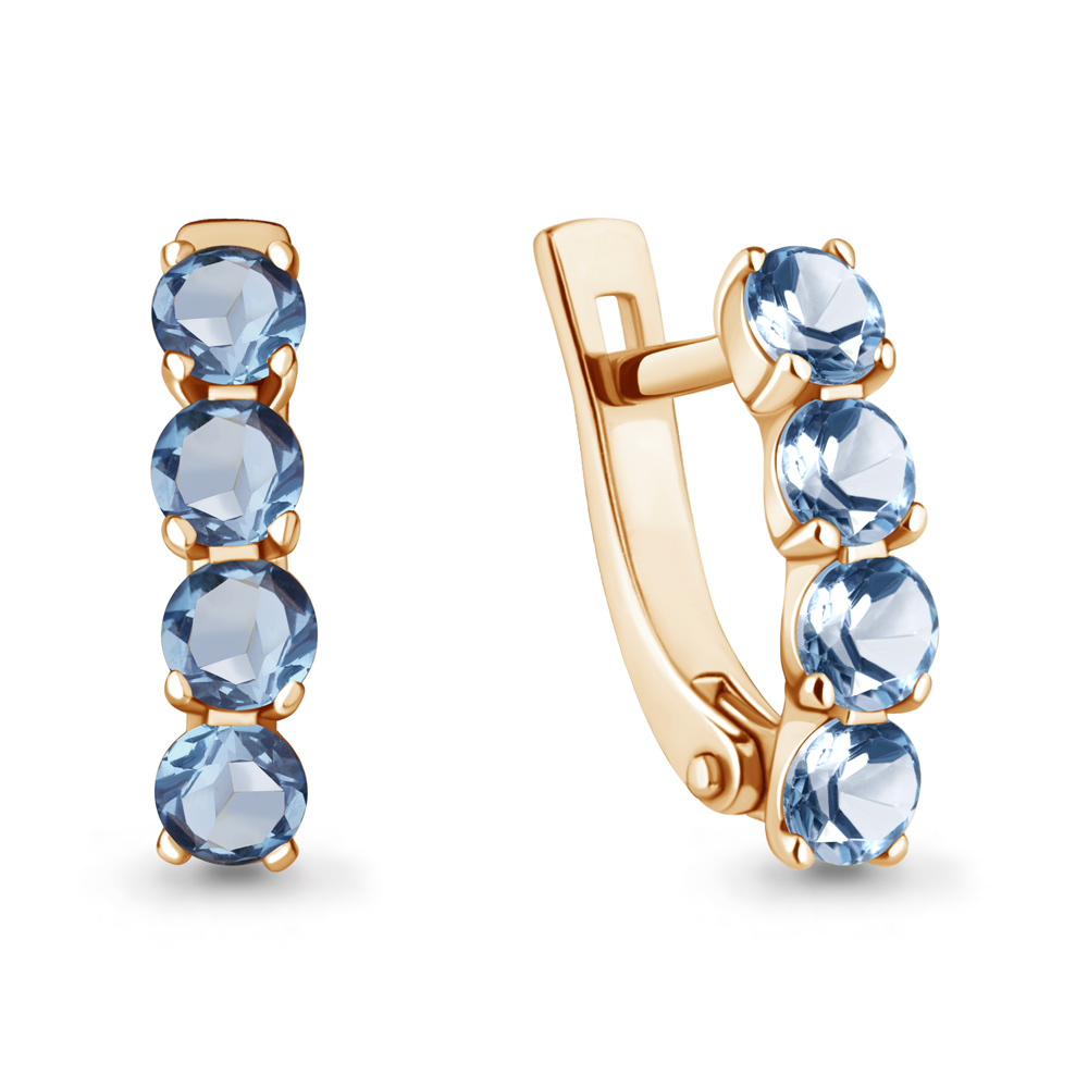 Серьги из красного золота с топазами