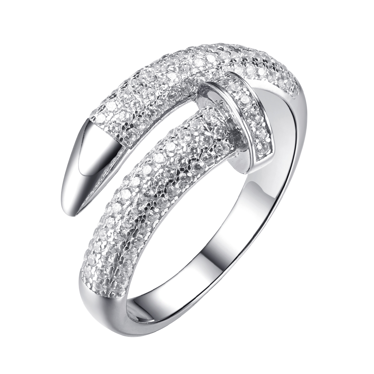 Кольцо из серебра с фианитами