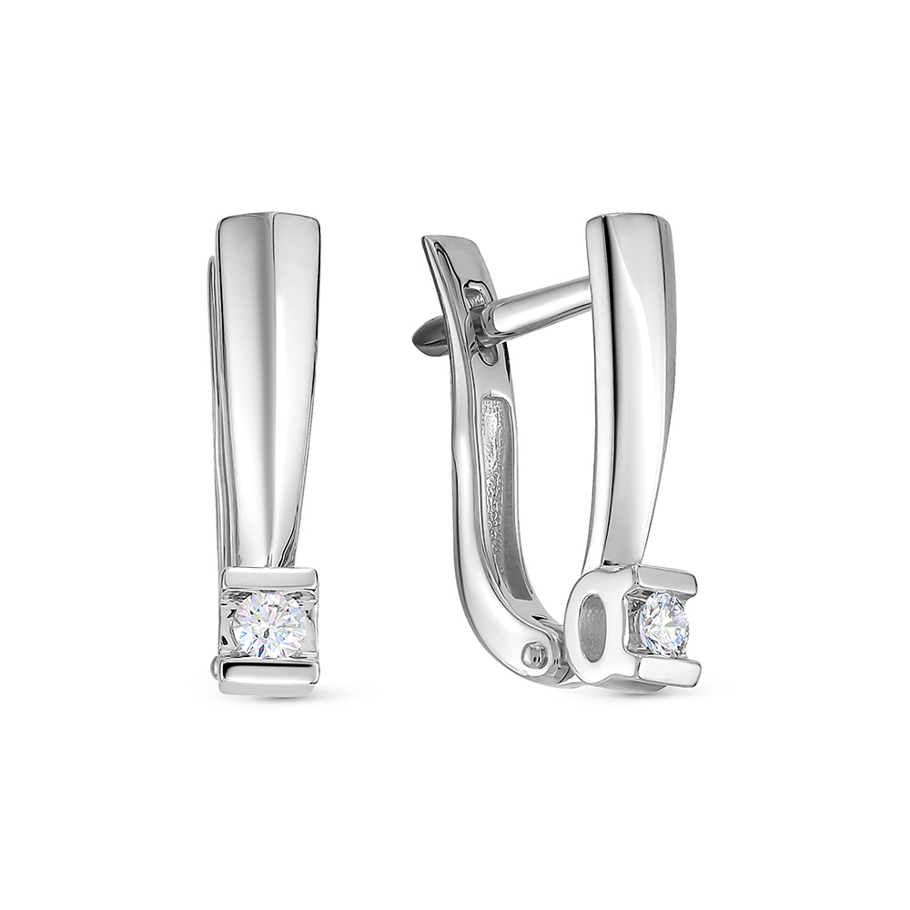 Серьги из белого золота с бриллиантами