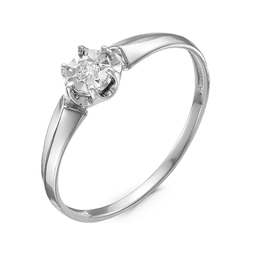 Кольцо из белого золота с бриллиантом