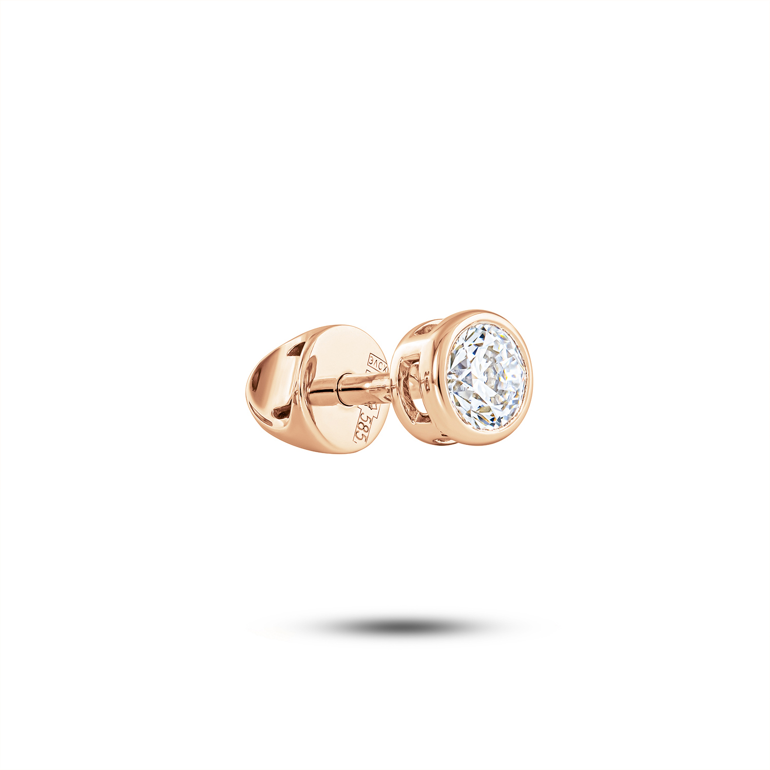 Моносерьга из красного золота с бриллиантом