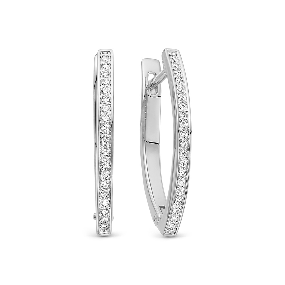 Серьги из белого золота с бриллиантами