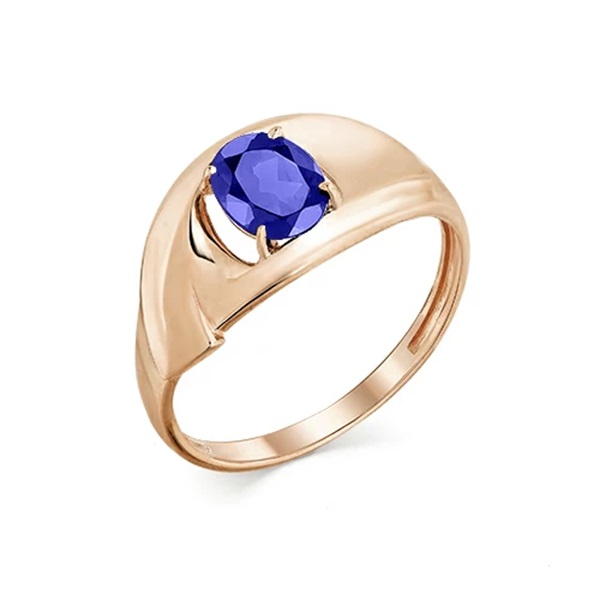 Кольцо из красного золота с танзанитом