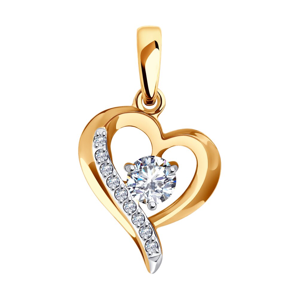 Подвеска из красного золота с фианитами