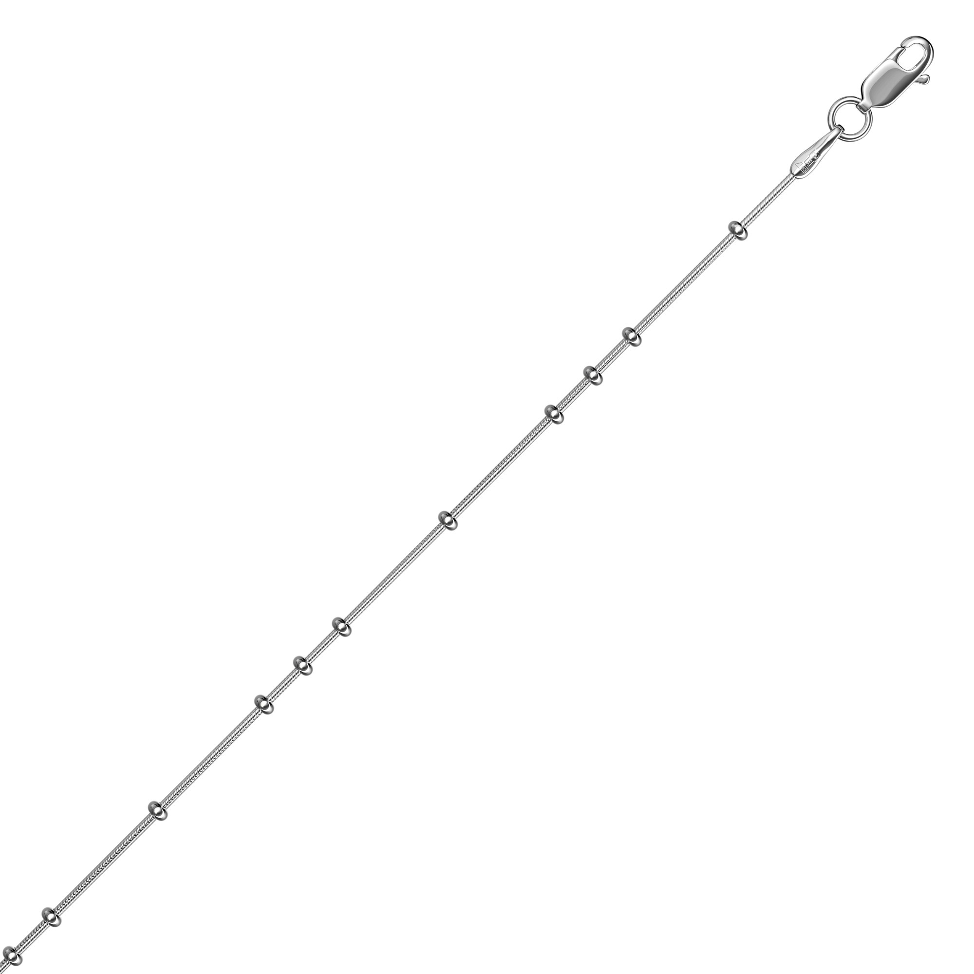 Цепь из белого золота 585, плетение «Сатурна 3+1на Снейке»