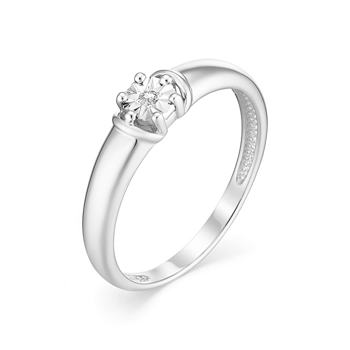 Кольцо из белого золота с бриллиантом