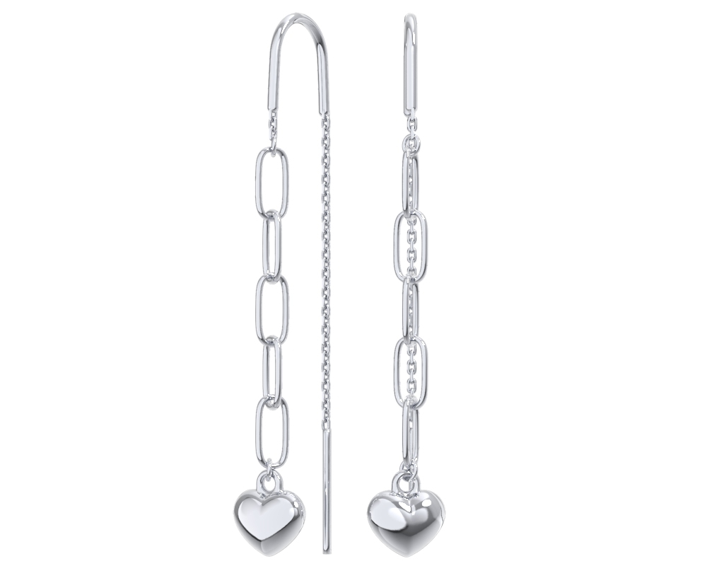 Серьги-цепочки из серебра