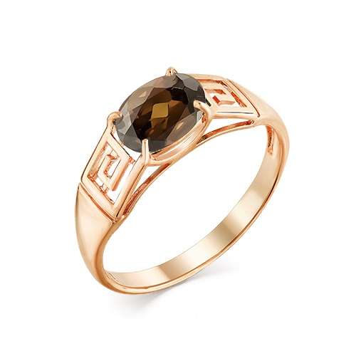 Кольцо из красного золота с раухтопазом