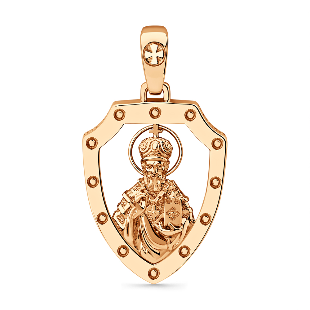 Подвеска из красного золота «Николай Чудотворец»