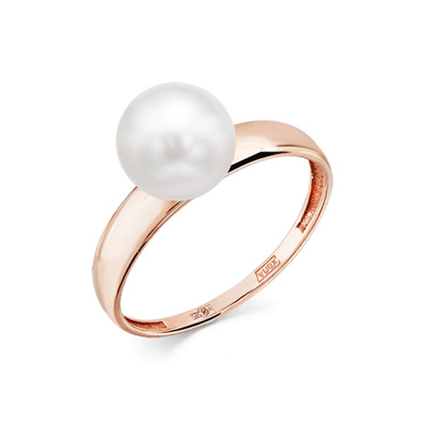 Кольцо из красного золота с жемчугом