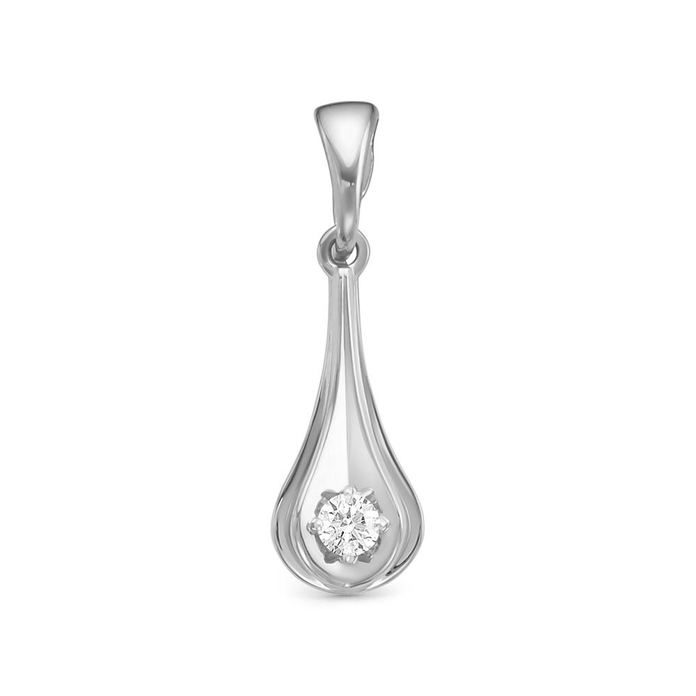 Подвеска из белого золота с бриллиантом