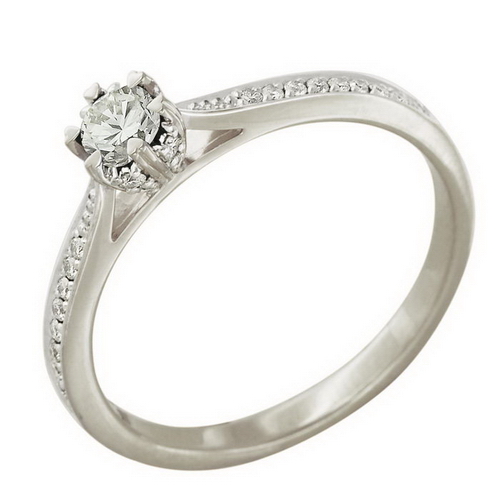 Кольцо из белого золота с бриллиантами