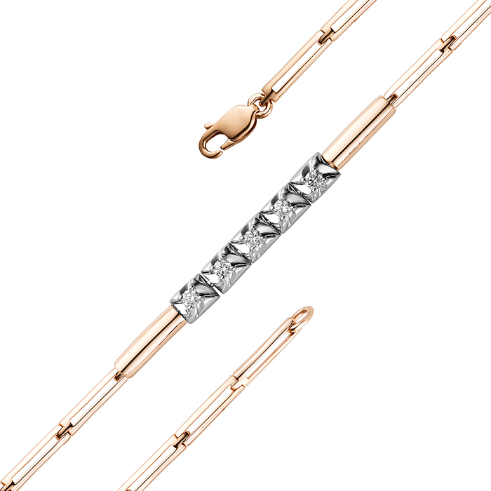 Браслет из красного золота с бриллиантами