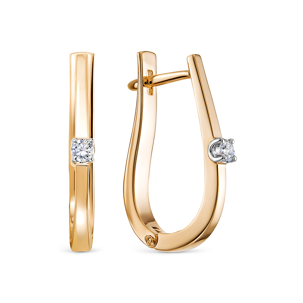 Серьги из красного золота с бриллиантами