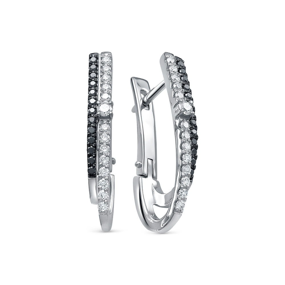 Серьги из белого золота с бриллиантами