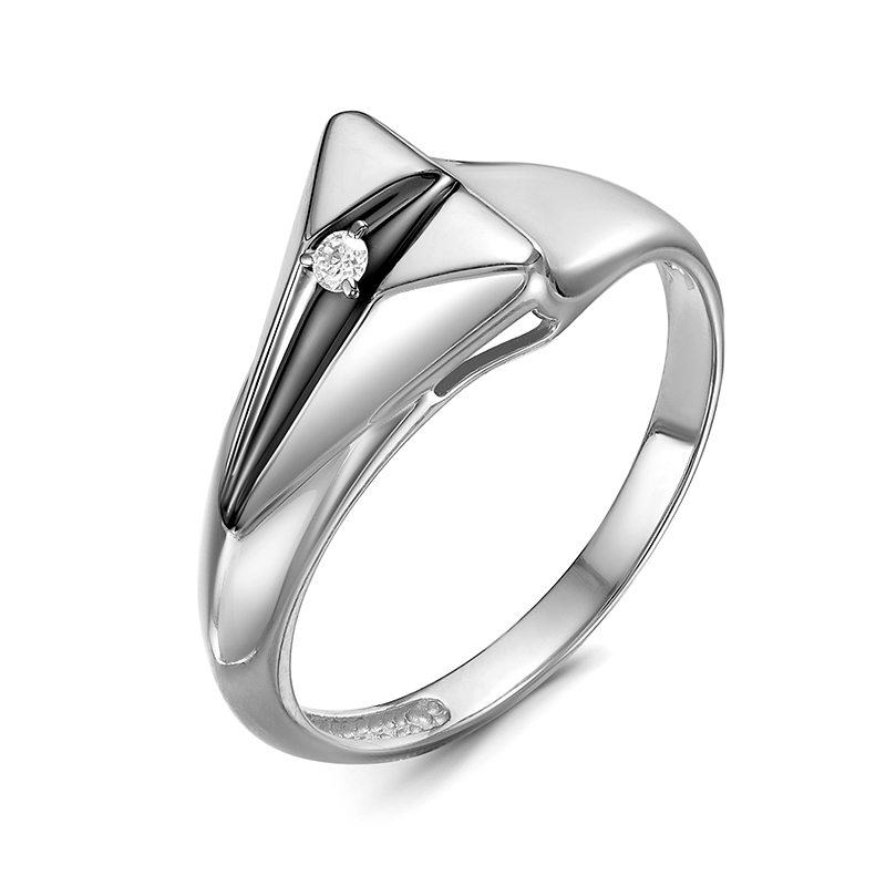 Кольцо из белого золота с бриллиантом