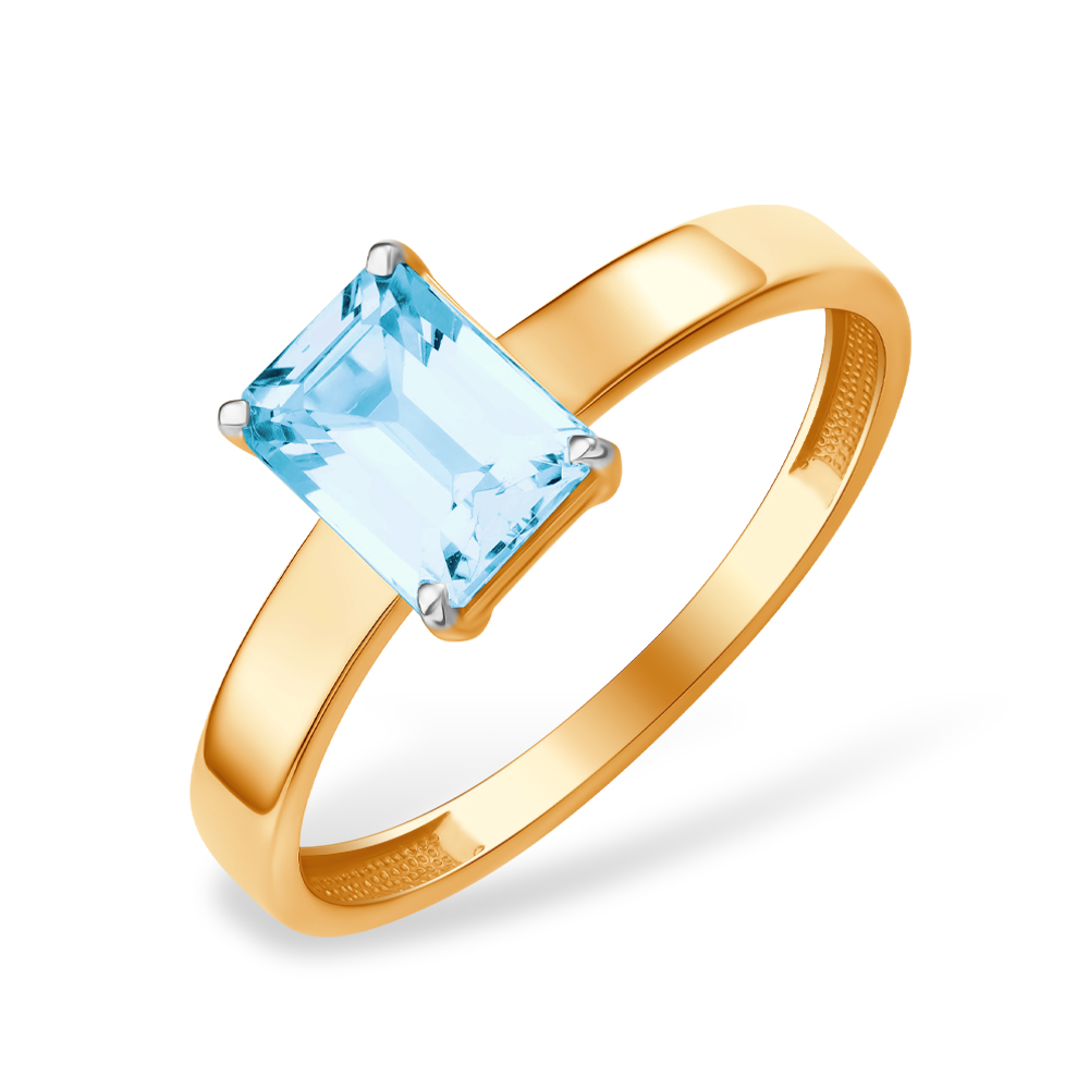 Кольцо из красного золота с кварцем