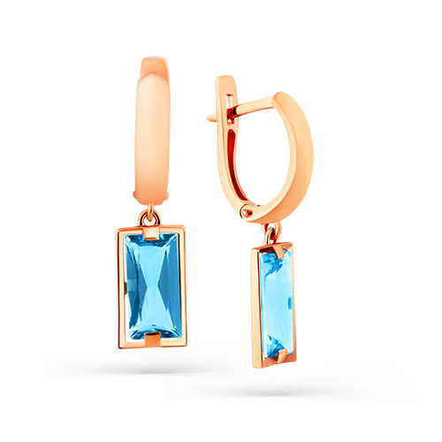 Серьги из красного золота с топазами